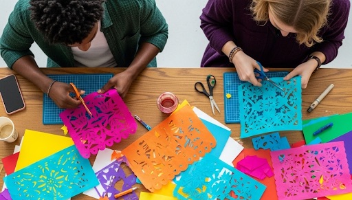 2 Students Cutting Papers