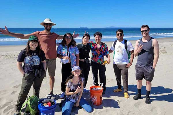 A student organization at the beach